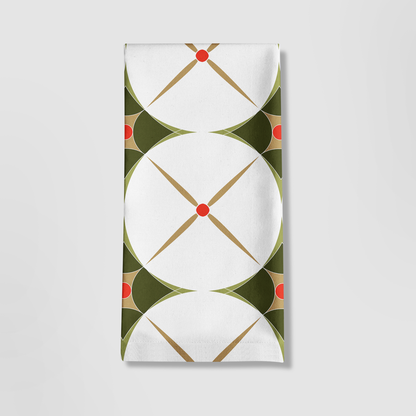 Holiday Abstract Tea Towel in Green