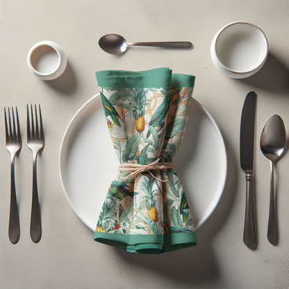Napkin - Jungle in White