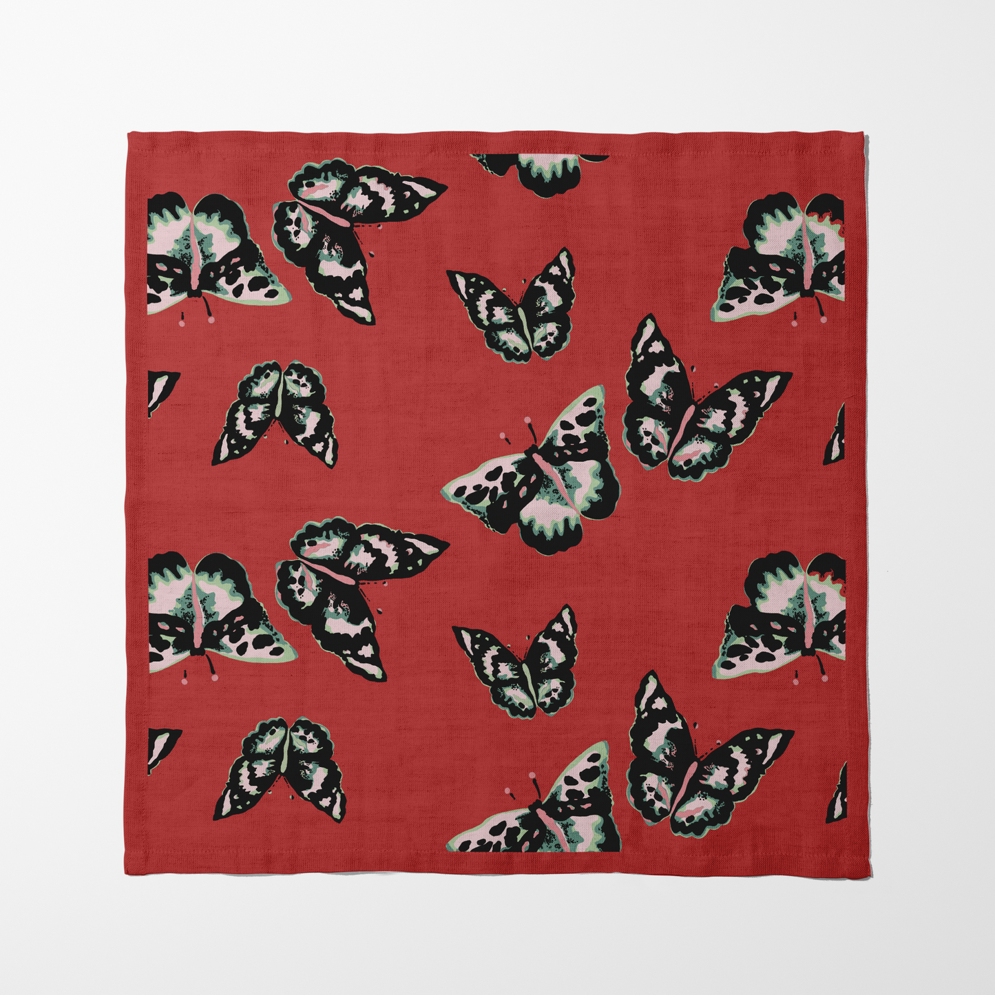 Sweet Butterflies Napkin in Red