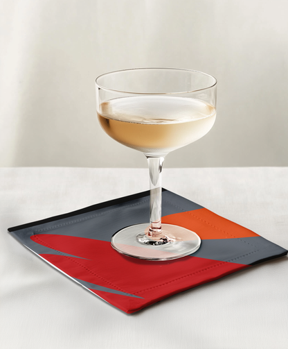 Quadrants with Shapes Cocktail Napkin