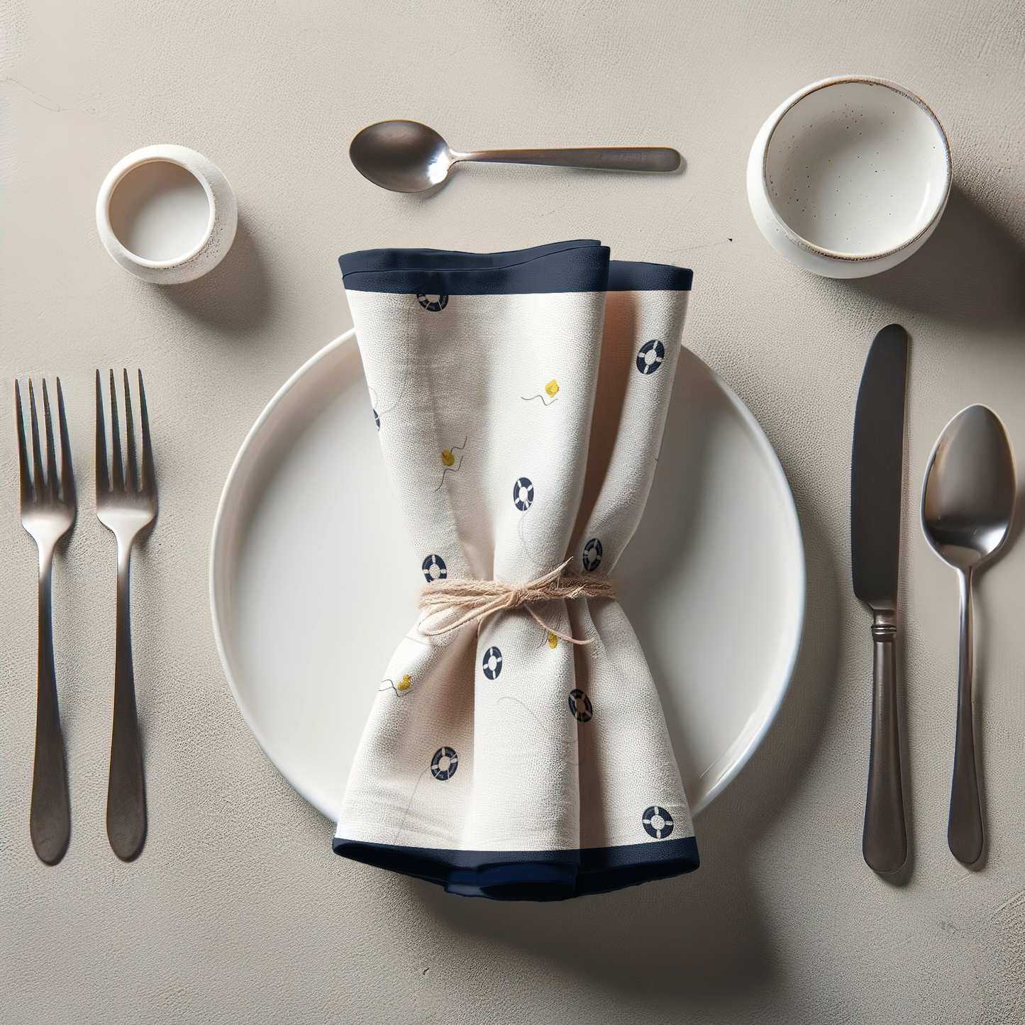 Blue Buoy Napkin in Lightweight Linen