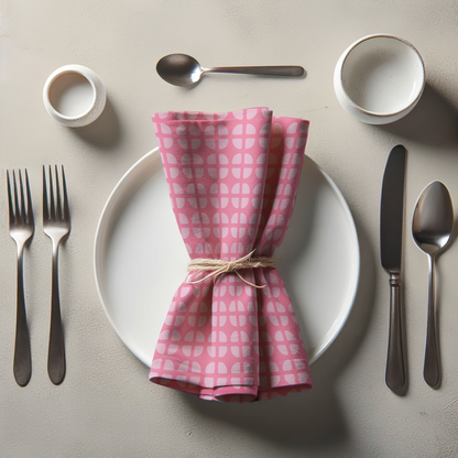 Fresh Fruit Napkin - Pink in Lightweight Linen