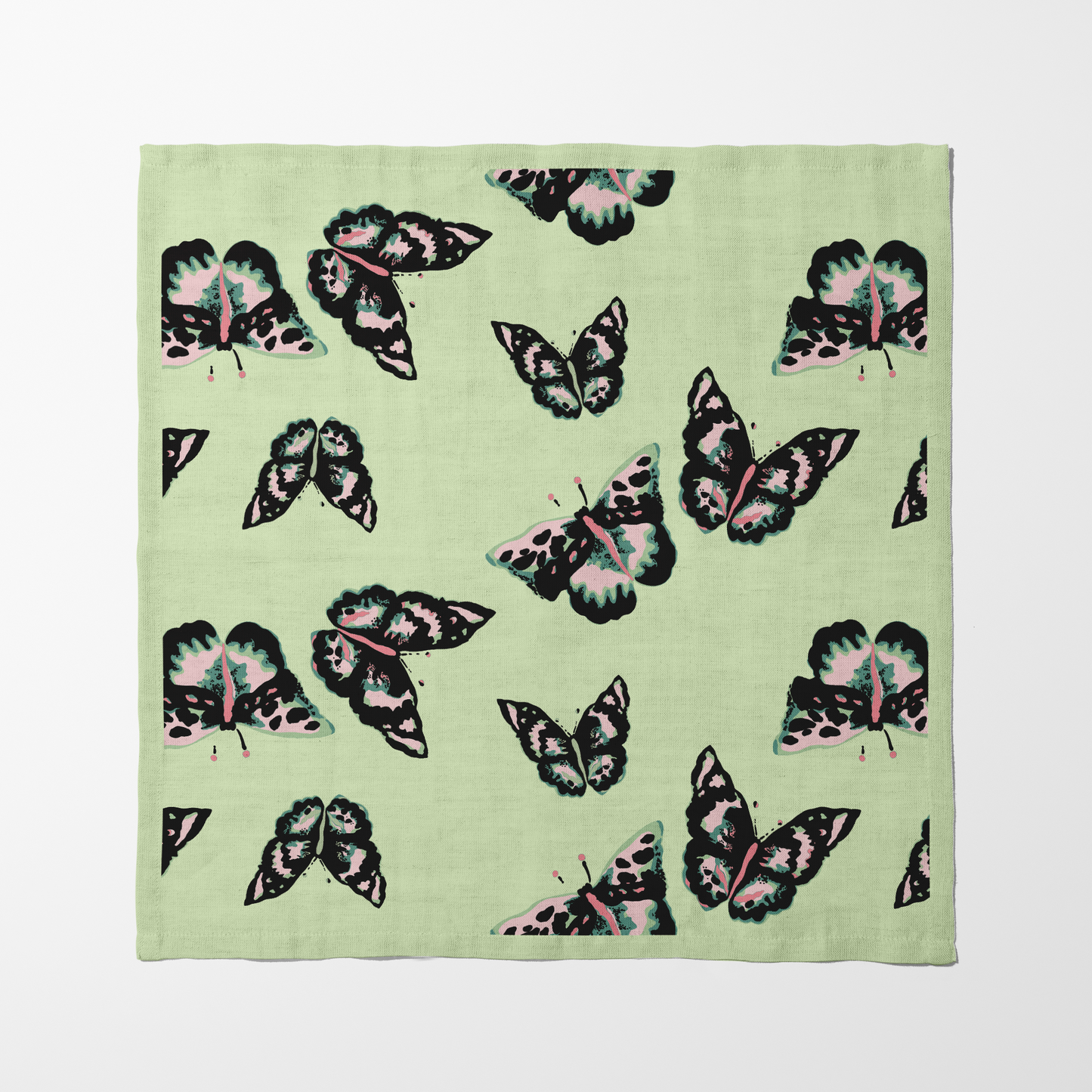 Sweet Butterflies Napkin in Lime - Lightweight Linen