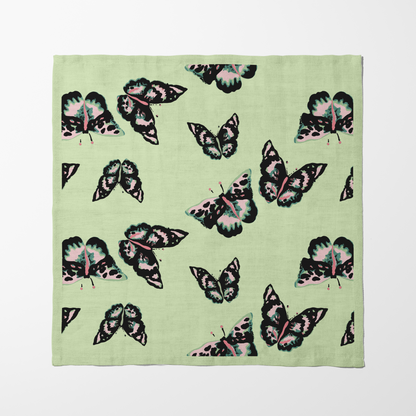 Sweet Butterflies Napkin in Lime - Lightweight Linen