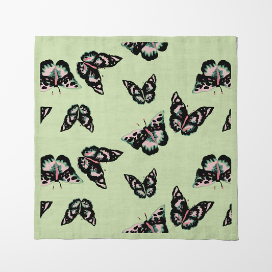 Sweet Butterflies Napkin in Lime - Lightweight Linen