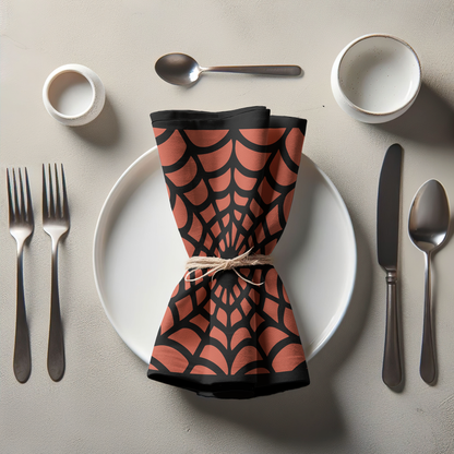 Spiderweb Napkin in Spice in Organic Cotton Voile