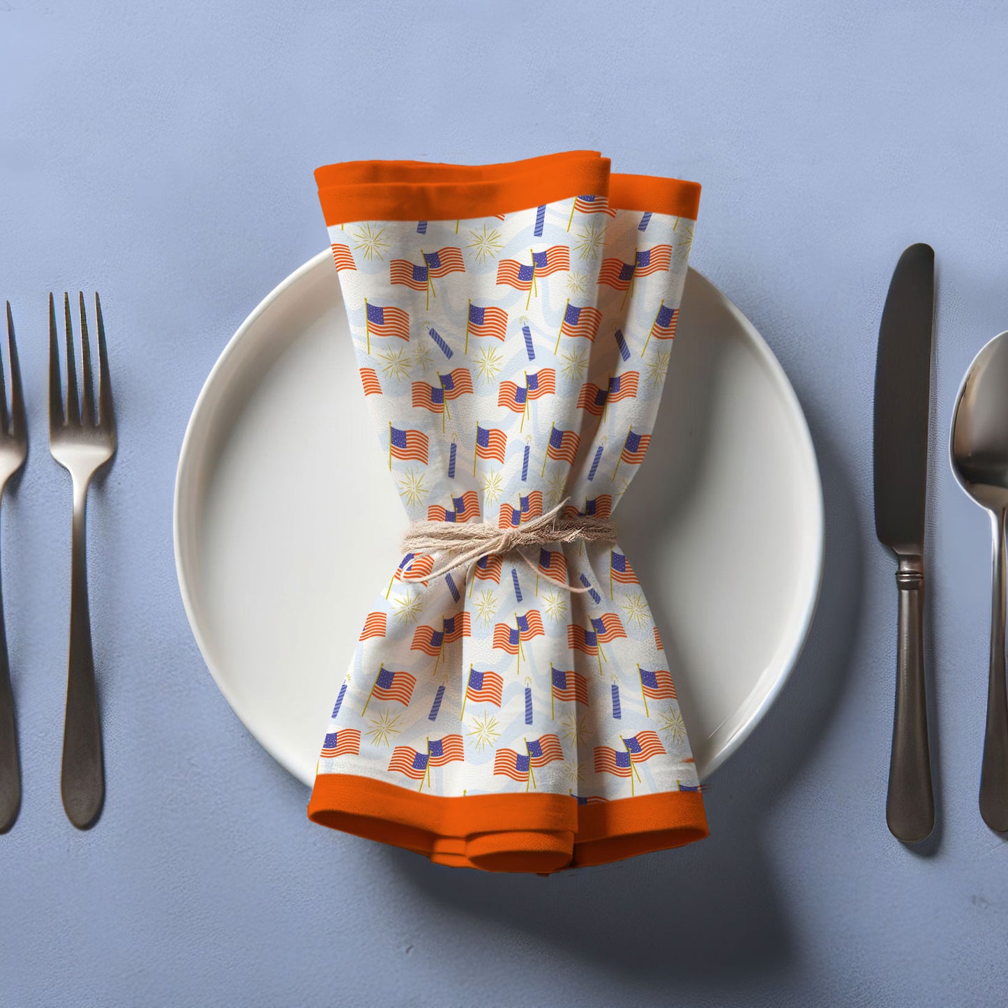 Fourth of July Party Napkin in Organic Cotton Voile