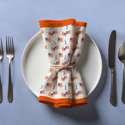 Fourth of July Party Napkin in Organic Cotton Voile