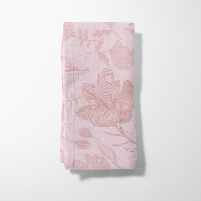Summer Flowers Napkin in Light Pink