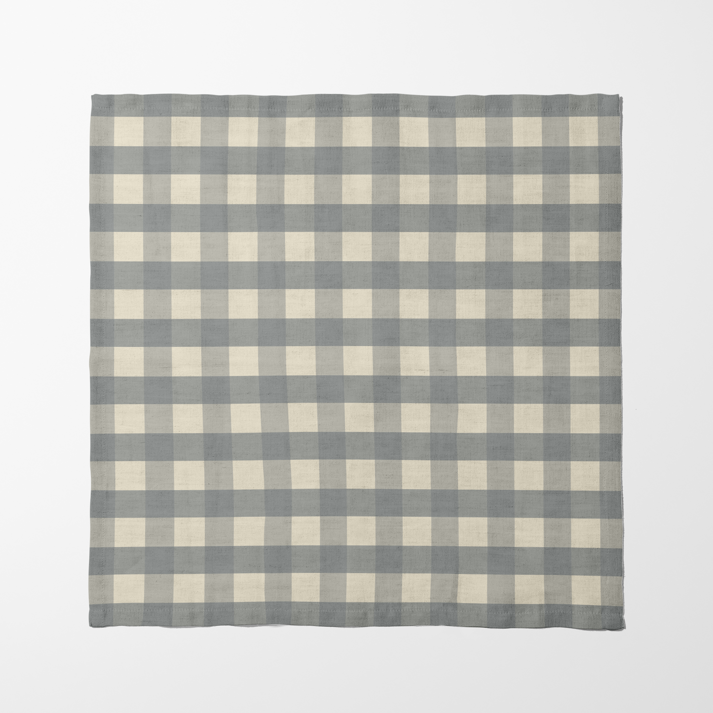 ONE Small Gingham Napkin - Stone in Organic Cotton Voile