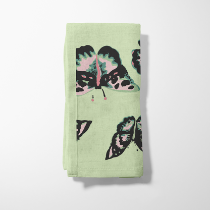 Sweet Butterflies Napkin in Lime