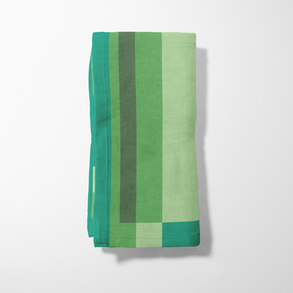 Candy Stripes Green Napkin in Lightweight Linen