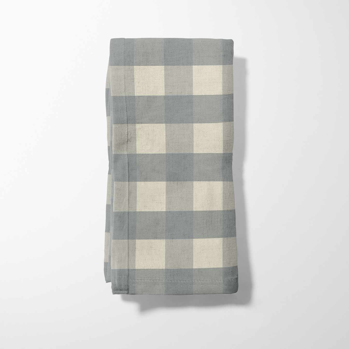 ONE Small Gingham Napkin - Stone in Organic Cotton Voile