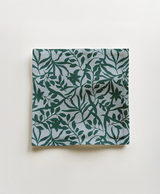 Figi Floral Cocktail Napkin in Icy Adventurine - Lightweight Linen - 45%