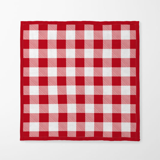 Red Gingham Napkin in Lightweight Linen