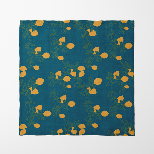 Lemon Fruit Napkin in Teal