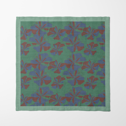 Tropical Cayena Napkin in Green in Organic Cotton Voile