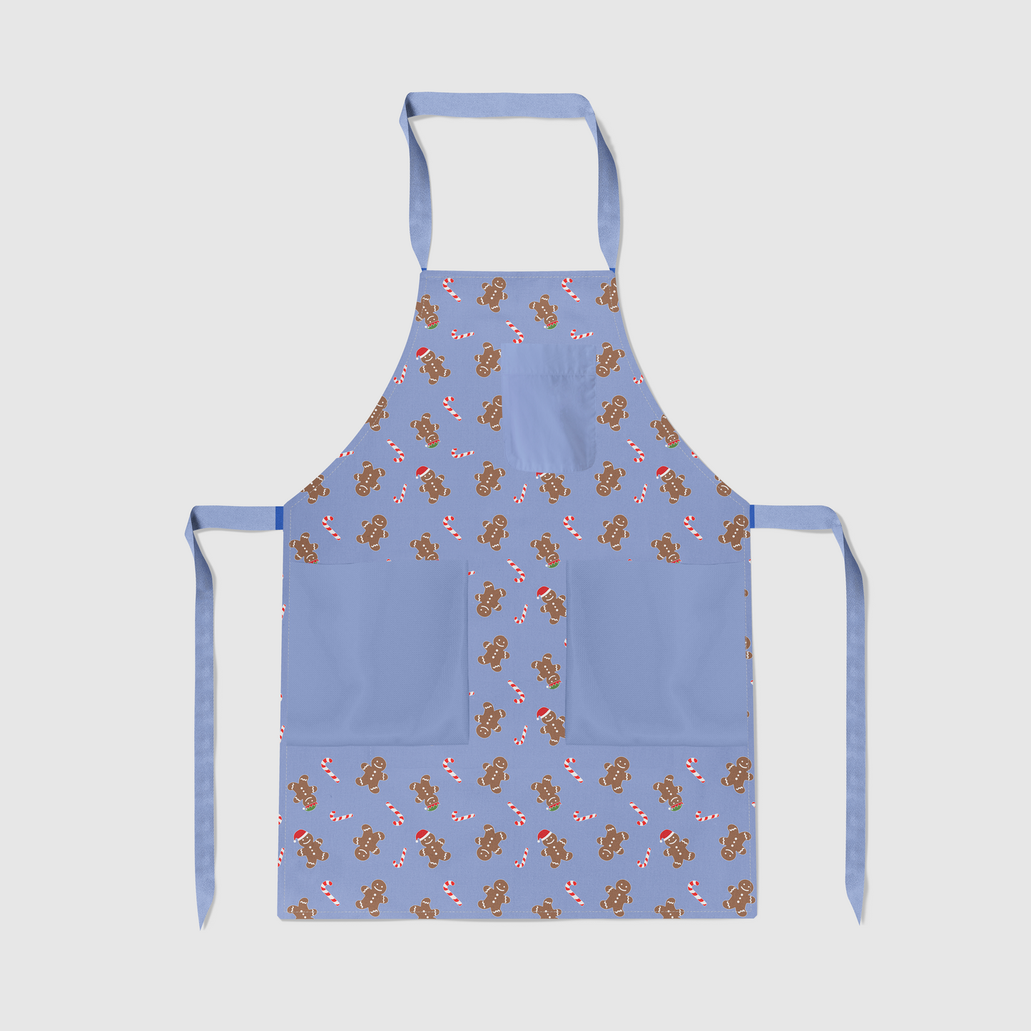 Gingerbread Dudes Full Chef Apron in Melted Snow