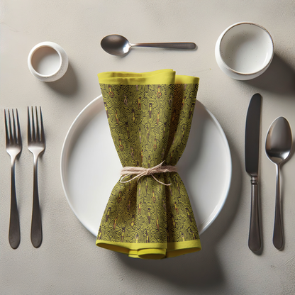 Swimmers in Summer Napkin in Yellow