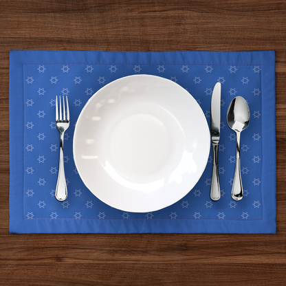 Star of David Placemat in Dark Blue and White