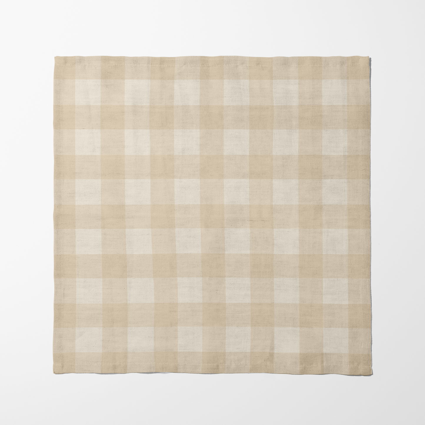 ONE Large Gingham Napkin - Eggshell in Organic Cotton Voile