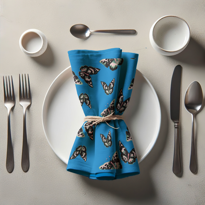 Sweet Butterflies Napkin in Cerulean