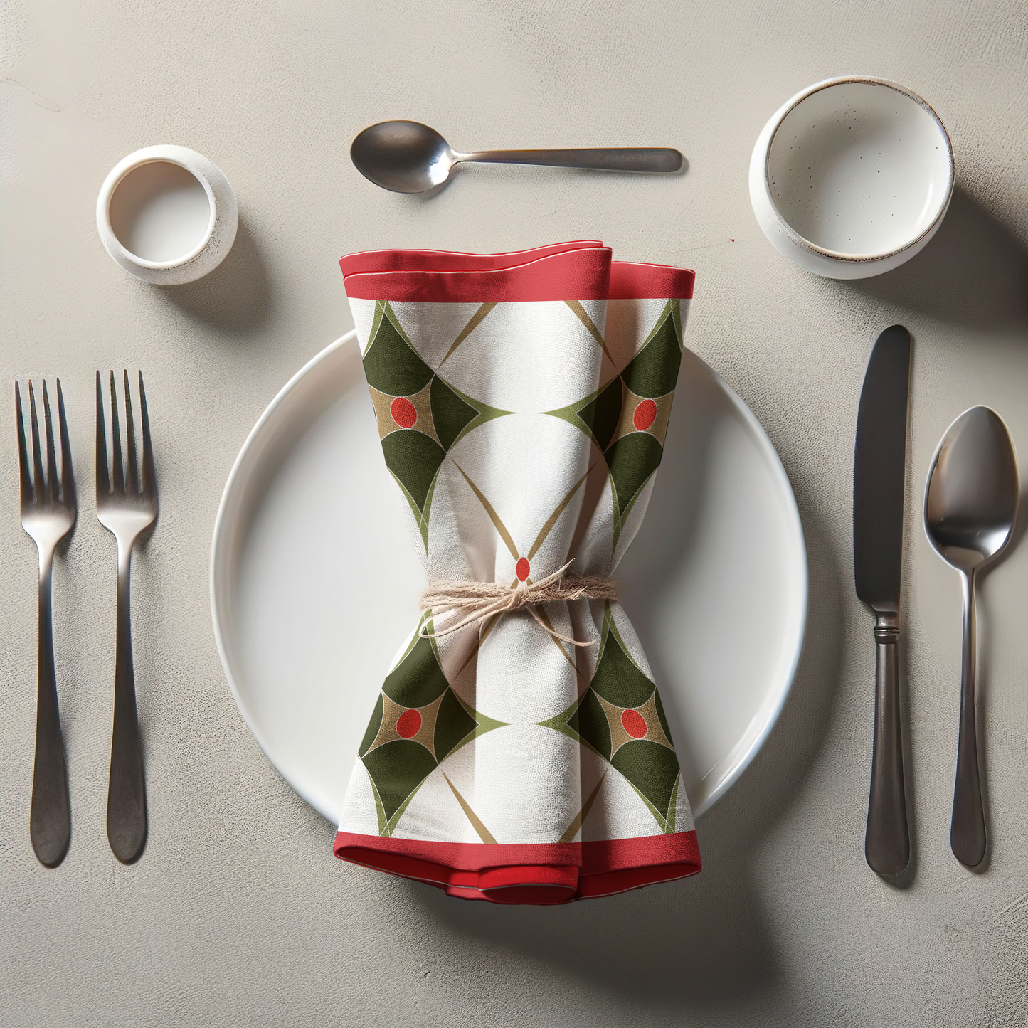 Most Holiday Abstract Napkin in Green