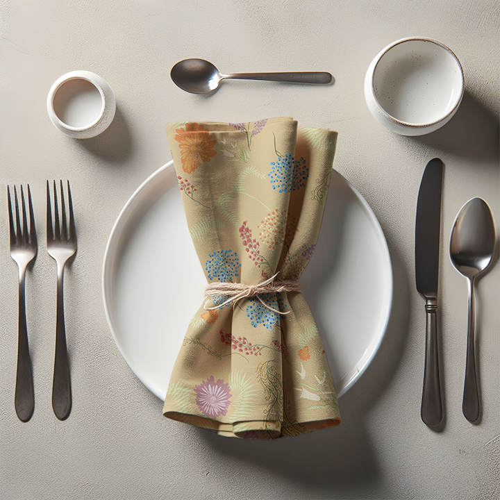 Botanical Medley in Beige Napkin