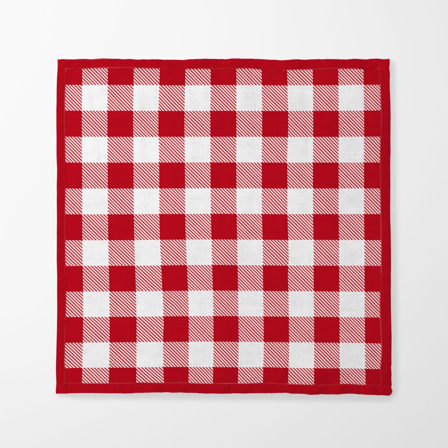 Red Gingham Napkin in Organic Cotton Voile