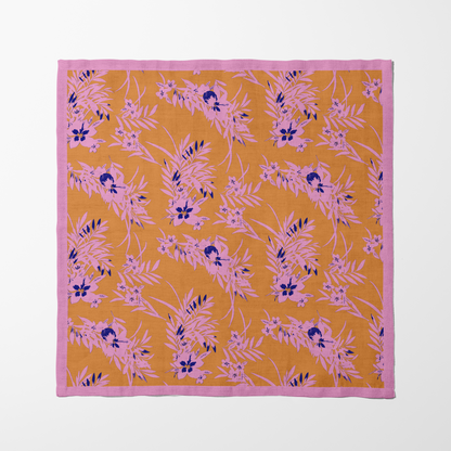 Citrus Floral Napkin in Organic Cotton Voile