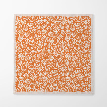 Blanket of Flowers Napkin in Orange