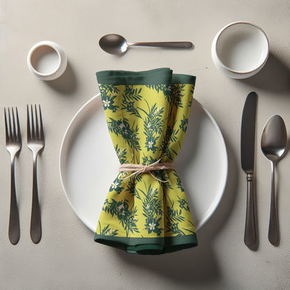 Chartreuse Floral Napkin