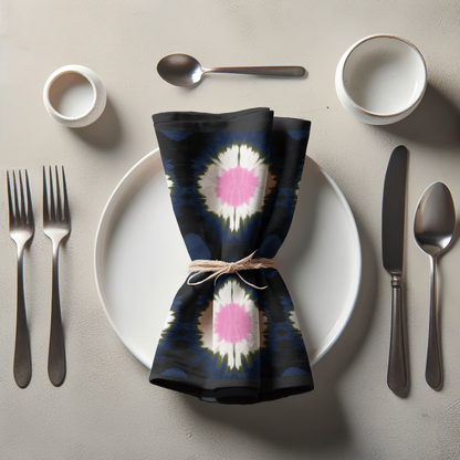 Ink Tie Dye Napkin in Organic Cotton Voile