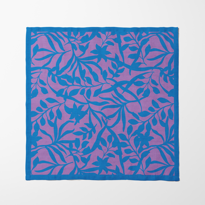 Figi Floral Napkin in Cerulean Mauve - Lightweight Linen