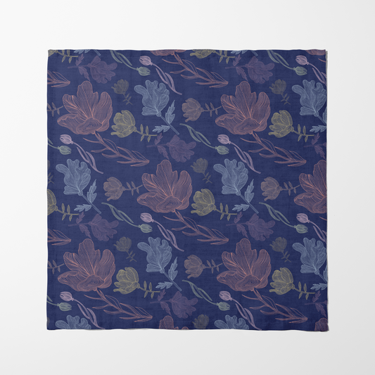 Summer Flowers Napkin in Blue