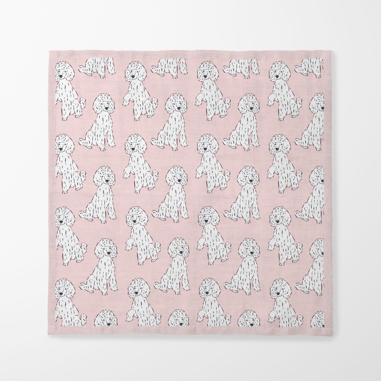 Oy with the Poodles Napkin in Pink in Organic Cotton Voile