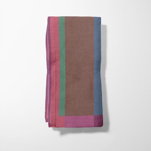 Candy Stripes Napkin in Brown in Lightweight Linen