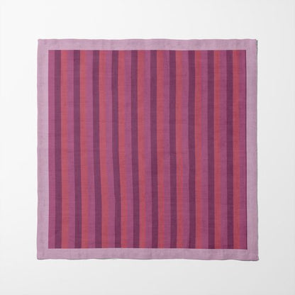 Tropical Stripes Napkin in Pink in Lightweight Linen