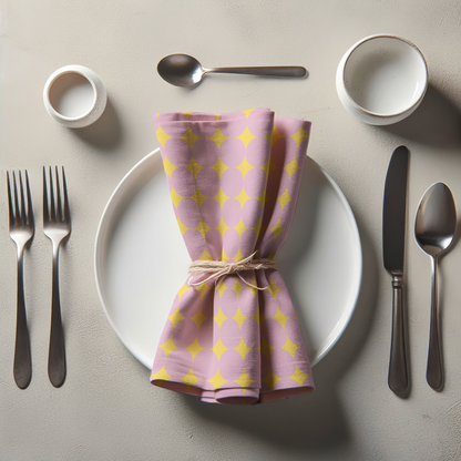 Spots and Dots Napkin - Muted Pink in Organic Cotton Voile