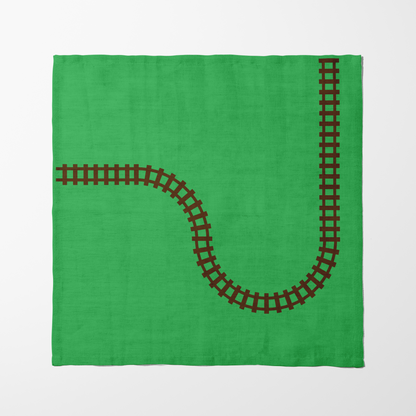 Curvy Train Tracks Napkin - Organic Cotton Voile