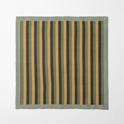 Tropical Stripes Napkin in Green in Organic Cotton Voile