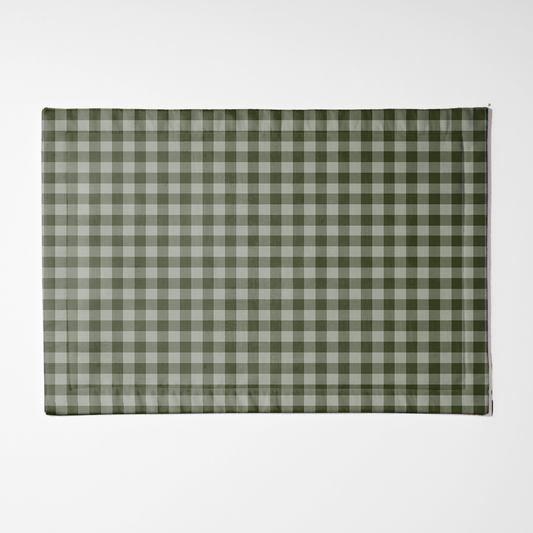 ONE Mini Gingham Placemat in Olive Green in Lightweight Linen