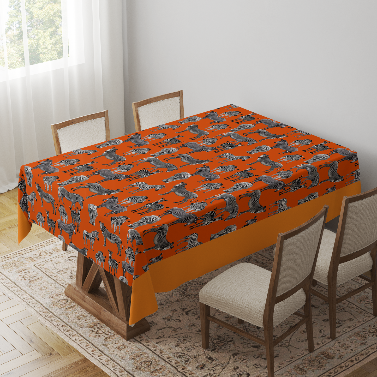 Zia's Zebras Tablecloth - Mid Cotton Twill