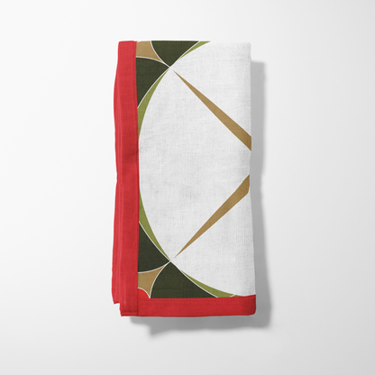 Mini Holiday Abstract Napkin in Green