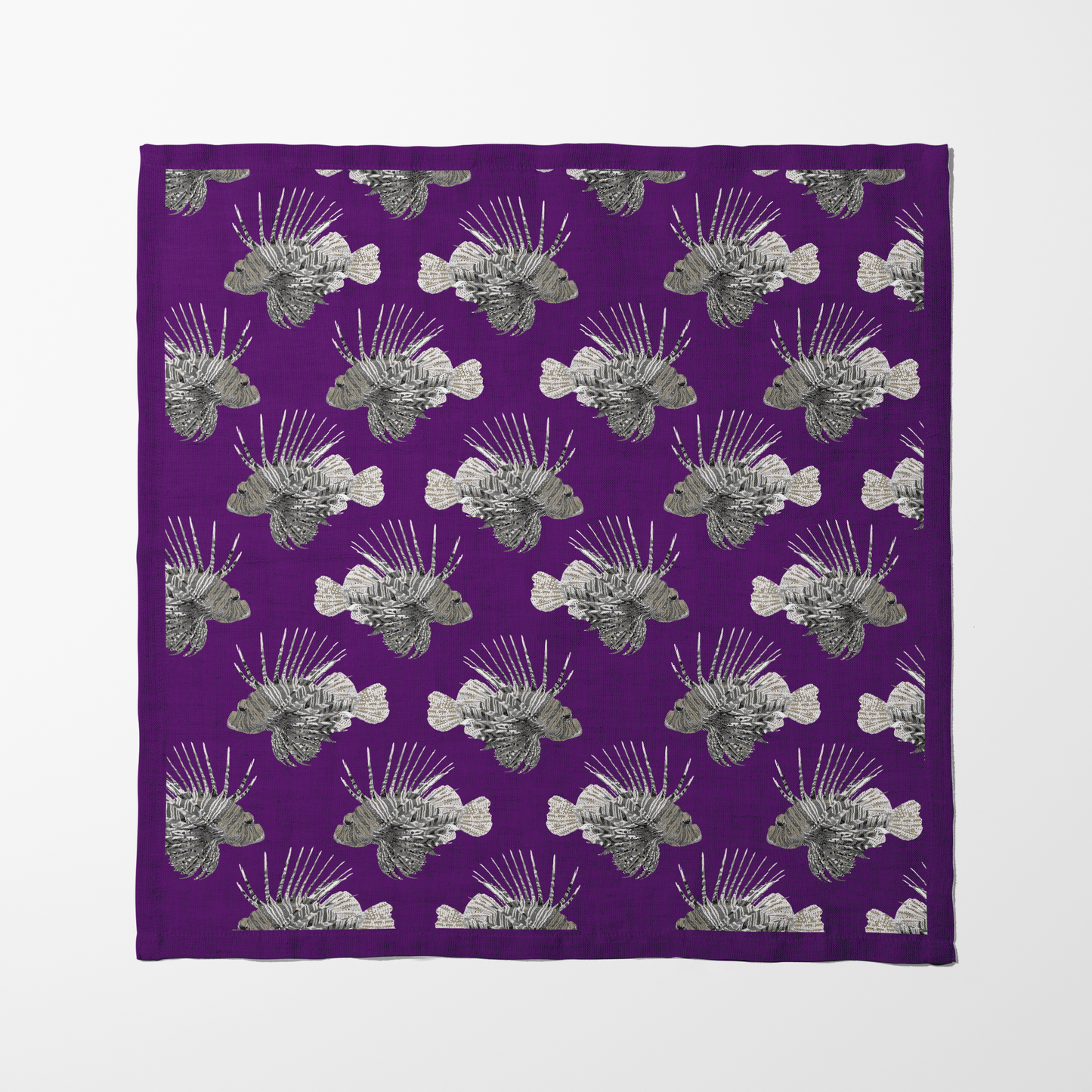Purple King Fish Napkin in Lightweight Linen