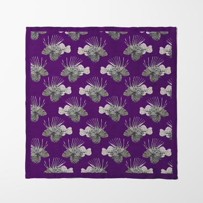 Purple King Fish Napkin in Lightweight Linen