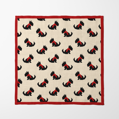 Red Scotties Napkin in Lightweight Linen