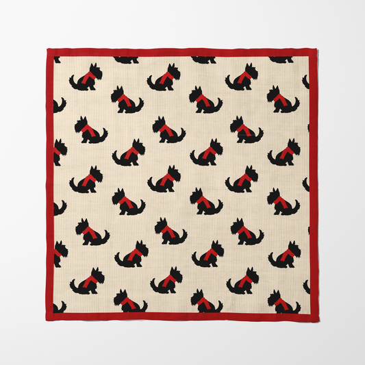 Red Scotties Napkin in Lightweight Linen