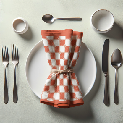 Retro Bloom Napkin in Orange