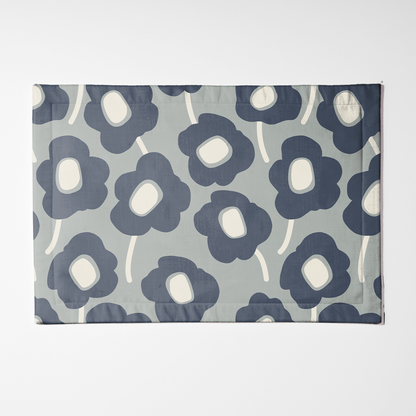 Grey Mod Flowers Placemat